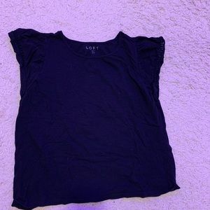 Loft Navy Blue Ruffled Sleeve Blouse